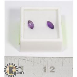 GENUINE AMETHYST GEMSTONES SET OF 2 (~1.7 CARATS)