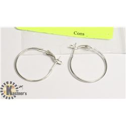 PAIR OF 925 STERLING SILVER HOOP EARRINGS