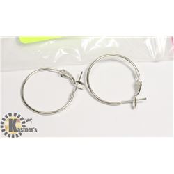 PAIR OF 925 STERLING SILVER HOOP EARRINGS
