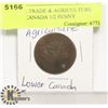 Image 1 : CANADA TRADE & AGRICULTURE LOWER CANADA 1/2 PENNY