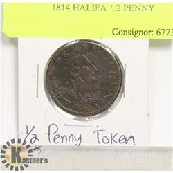 CANADA 1814 HALIFAX 1/2 PENNY TOKEN