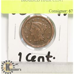 USA 1847 BRAIDED HAIR CENT