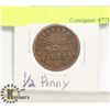 Image 1 : CANADA 1833 FACILITATE TRADE 1/2 PENNY