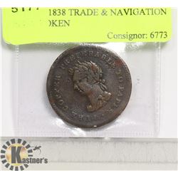 CANADA 1838 TRADE & NAVIGATION PENNY TOKEN
