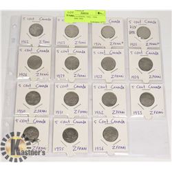 CANADA 5 CENTS : 1922 - 1936 INCLUDING 1925
