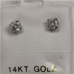 14K WHITE GOLD 2 DIAMOND(0.3CT)  EARRINGS