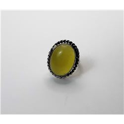 7)  SILVER TONE AND CREAMY YELLOW CAT'S