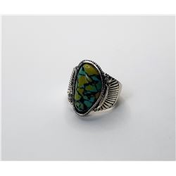 8) SILVER TONE FREE FORM NATURAL TURQUOISE