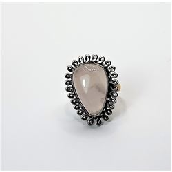 10)  ROSE QUARTZ RING WITH SCALLOP DETAIL