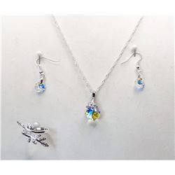 15)  SET OF CLEAR SWAROVSKI CRYSTAL DROP