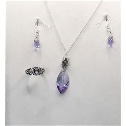 14)  SET OF PALE MAUVE  SWAROVSKI CRYSTAL
