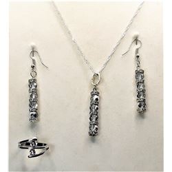 16)  SET OF GREY SWAROVSKI CRYSTAL COLUMN