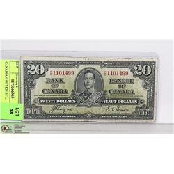 CANADIAN 1937 $20 BILL