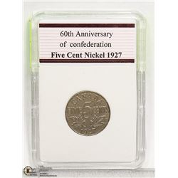 CANADIAN 1927 60TH ANNIVERSARY 5CENT COIN