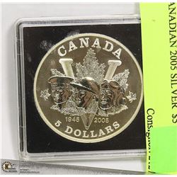 CANADIAN 2005 SILVER  $5 COIN