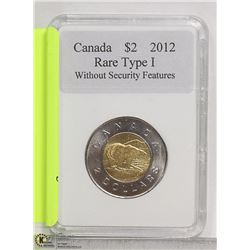 CANADIAN 2012 RARE TYPE 1 $2 COIN