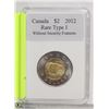 Image 1 : CANADIAN 2012 RARE TYPE 1 $2 COIN
