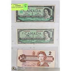 CANADIAN 1 & 2 PAPER DOLLARS