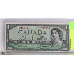 CANADIAN 1954 DEVILSFACE $1 BILL