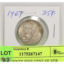 1967 TWENTY FIVE CENT SILVER COIN