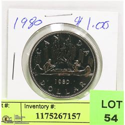 1980 ONE DOLLAR SILVER COIN
