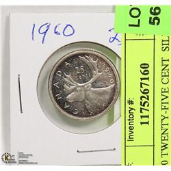 1960 TWENTY-FIVE CENT SILVER COIN