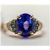 Image 1 : 3)14KT YELLOW GOLD TANZANITE, BLUE TOPAZ & DIAMOND