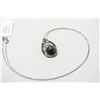 Image 1 : 5) 18KT WHITE GOLD BLACK DIAMOND SET PENDANT WITH