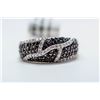 Image 1 : 6) 10KT WHITE GOLD BLACK DIAMOND RING, SIZE 7