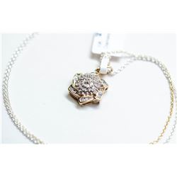 8) 10KT YELLOW GOLD DIAMOND PENDANT ON CHAIN