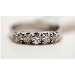 10) 14KT WHITE GOLD VINTAGE DIAMOND RING, SIZE 7.5