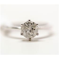 13) 14KT WHITE GOLD DIAMOND SOLITAIRE RING