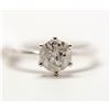 Image 1 : 13) 14KT WHITE GOLD DIAMOND SOLITAIRE RING