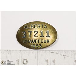 ALBERTA CHAUFFEUR'S BADGE 1953
