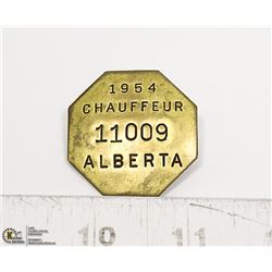 ALBERTA CHAUFFEUR'S BADGE 1954