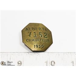 ALBERTA CHAUFFEUR'S BADGE 1950