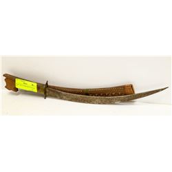 WOOD SHEATH BRONZED DAGGAR. 18"