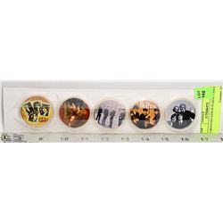 5 BEATLES COINS IN PLASTIC CASES