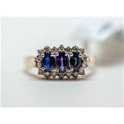 24) 14KT YELLOW & WHITE GOLD SAPPHIRE & DIAMOND