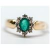 Image 1 : 23) 14KT YELLOW & WHITE GOLD EMERALD & DIAMOND