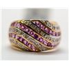 Image 1 : 22) 10KT YELLOW GOLD AMETHYST & DIAMOND RING