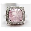 Image 1 : 17) 14KT WHITE GOLD PINK MORGANITE BERYL & DIAMOND