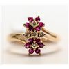 Image 1 : 14) 14KT YELLOW GOLD DIAMOND & RUBY RING, SIZE 8.5