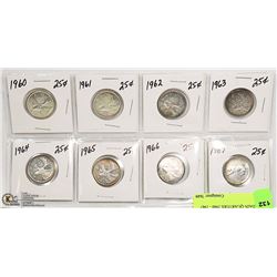 8 CANADIAN QUARTERS 1960 - 1967