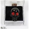 Image 1 : SKULL RING WITH GLASS EYES SIZE 10