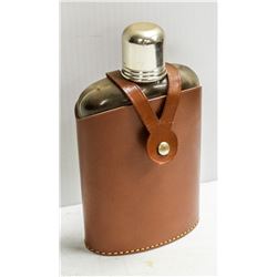 VINTAGE LEATHER FLASK.