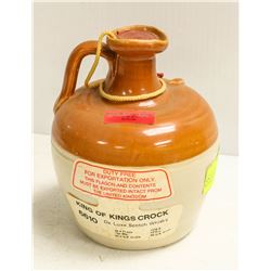KING OF KINGS CROCK DE LUXE SCOTCH WHISKEY. 26.4 F