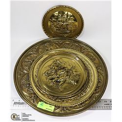 LOT OF ASSORTED BRASS WALL HANGING PLATES