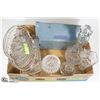 Image 1 : BOX OF ASSORTED CUT GLASS AND MINI GLASSES