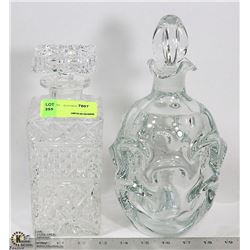 ESTATE LOT OF 2 CUT GLASS LIQUOR DECANTERS